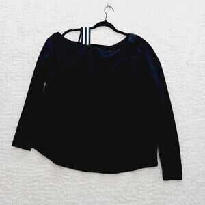 Blouse Thumbholes Blokette Black Goth Dark Fairy Streetwear Edgy Resort Size XL